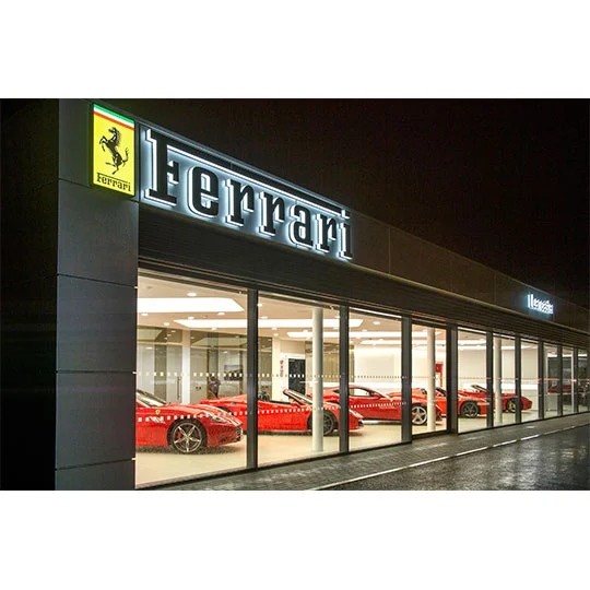 custom ferrari dealership sign