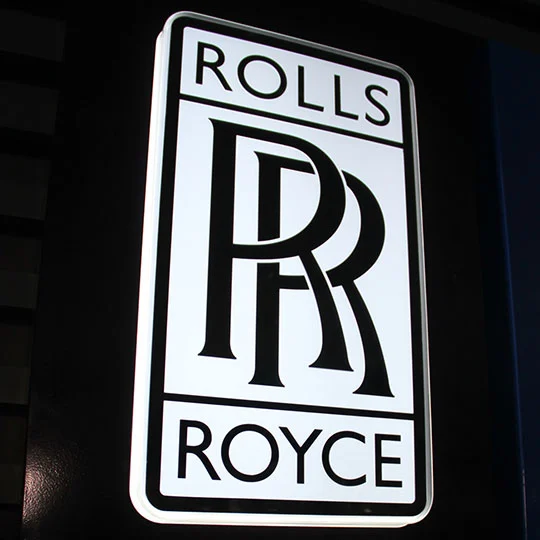 sign of rolls royce car